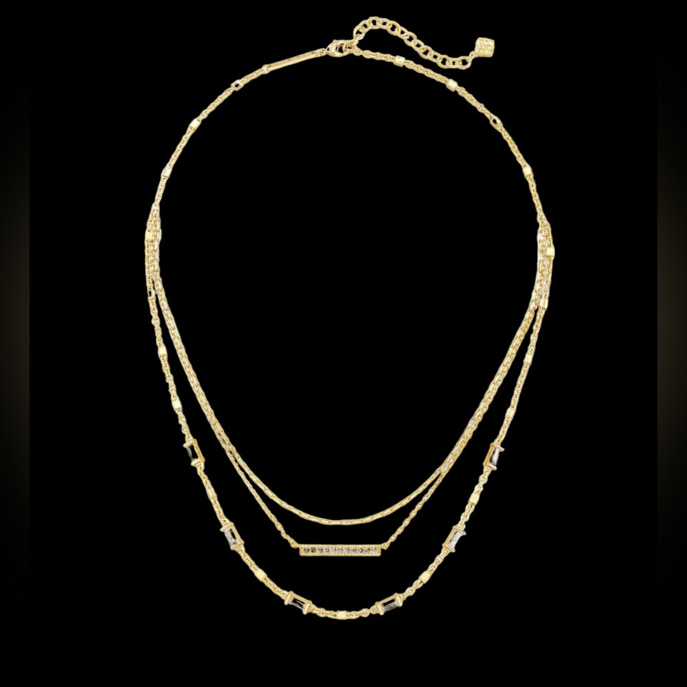 Kendra Scott Addison Triple Strand Necklace in Goldplated over Brass 2475 - Picture 3 of 3